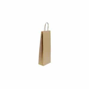 Χάρτινη Τσάντα Ποτών με Στριφτό Χεράκι Κραφτ 80gsm 14*39*8cm