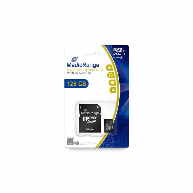 MediaRange Micro SDXCI Class 10 UHS-1 With SD Adaptor 128 GB (eXtended Capacity) MR945