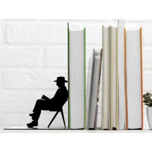 Total Gift Βιβλιοστάτης από Μέταλλο Man Reading σε Μαύρο χρώμα 17 x 10 x 10cm