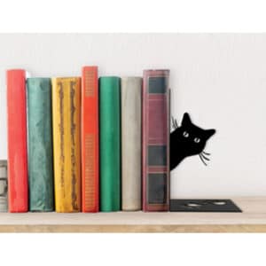 Total Gift Βιβλιοστάτης από Μέταλλο Cat σε Μαύρο χρώμα 17 x 10 x 10cm